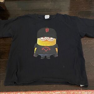 SF Giants Minions Despicable Me Kids Black Graphic Tee black cotton size 8-10